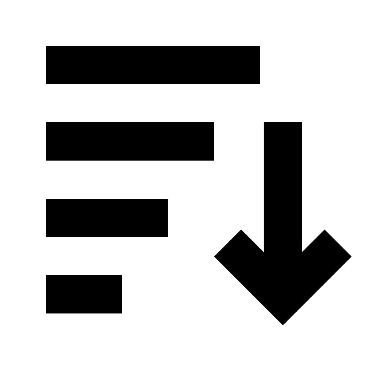 forma bold sharp style descending sorting icon