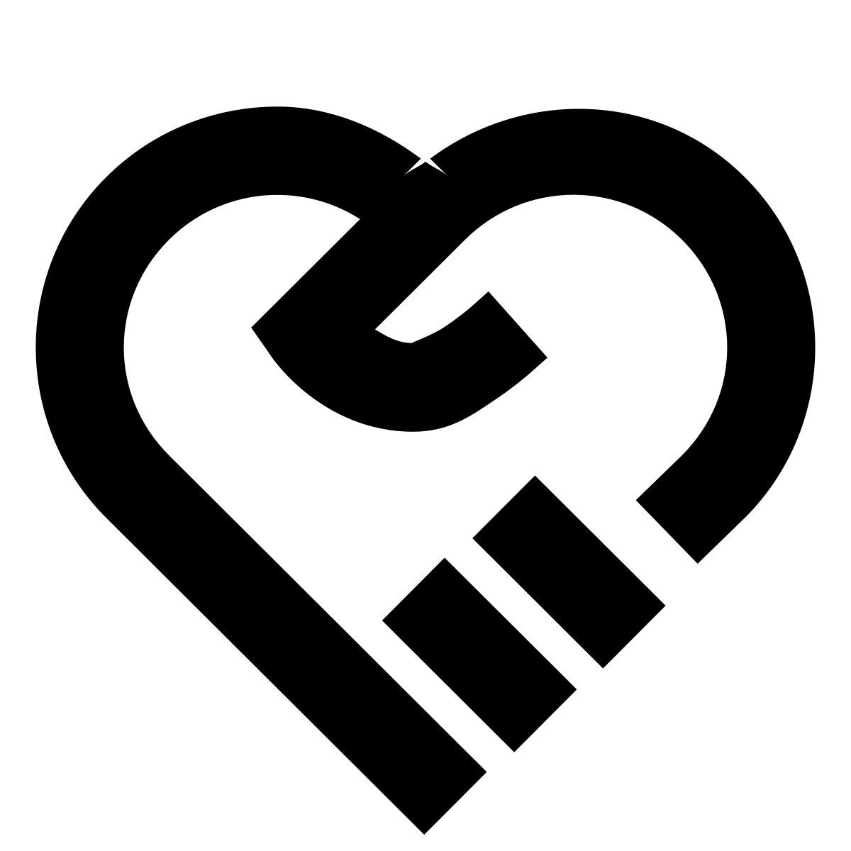 forma bold sharp style handshake heart icon
