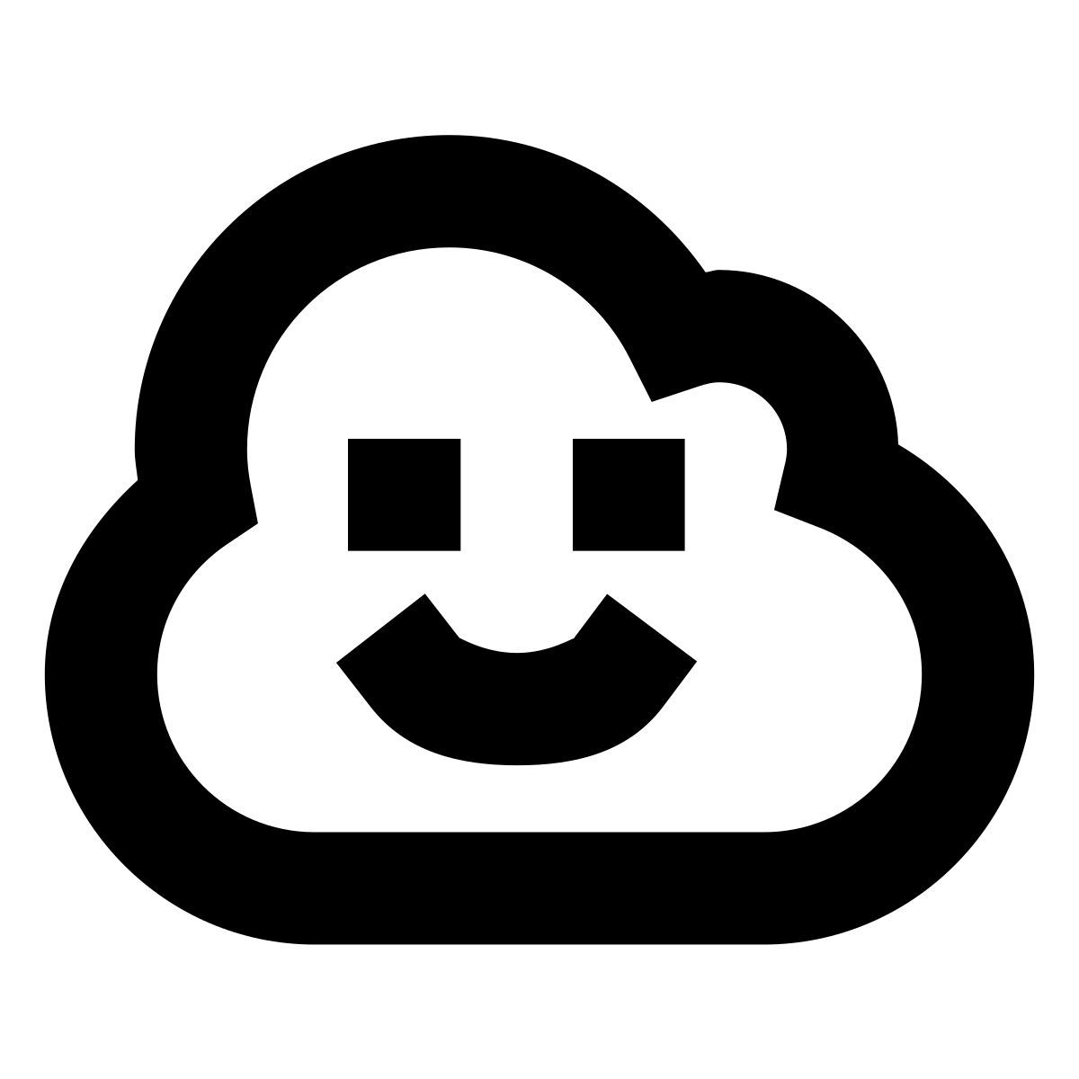 forma bold sharp style happy cloud icon