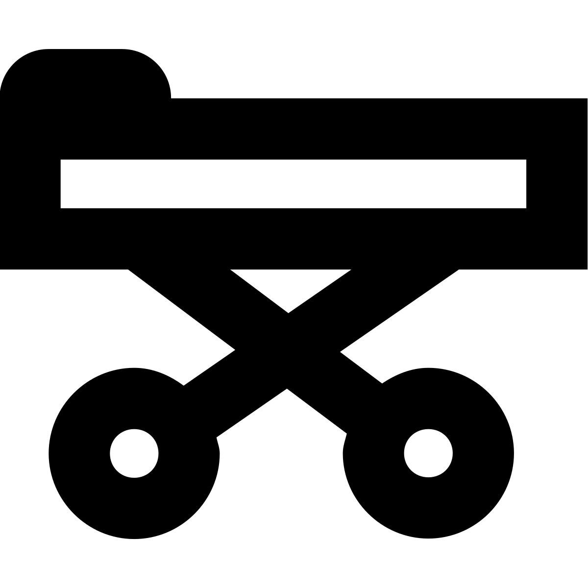 forma bold sharp style hospital wheel bed icon