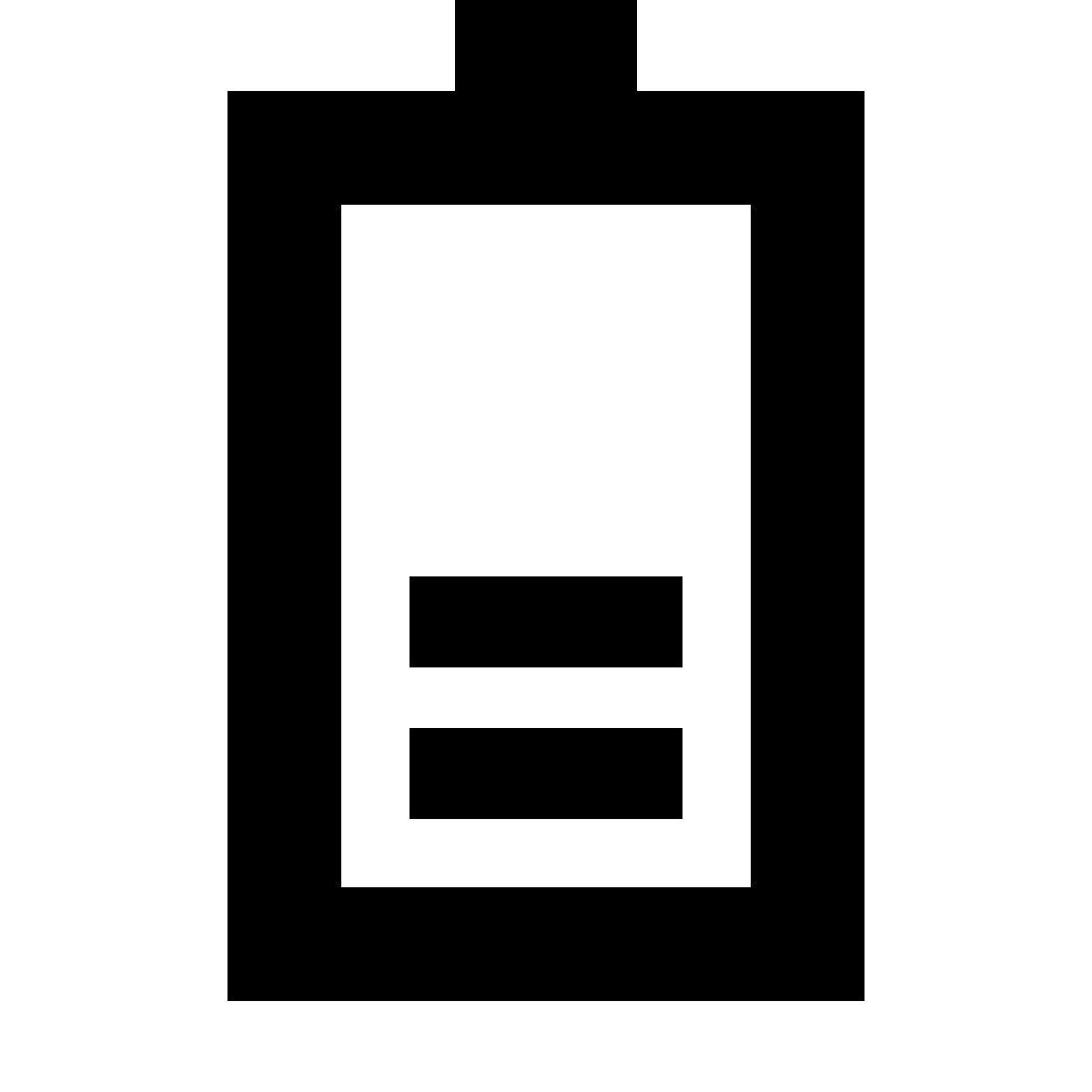 forma bold sharp style halb aufgeladene batterie icon