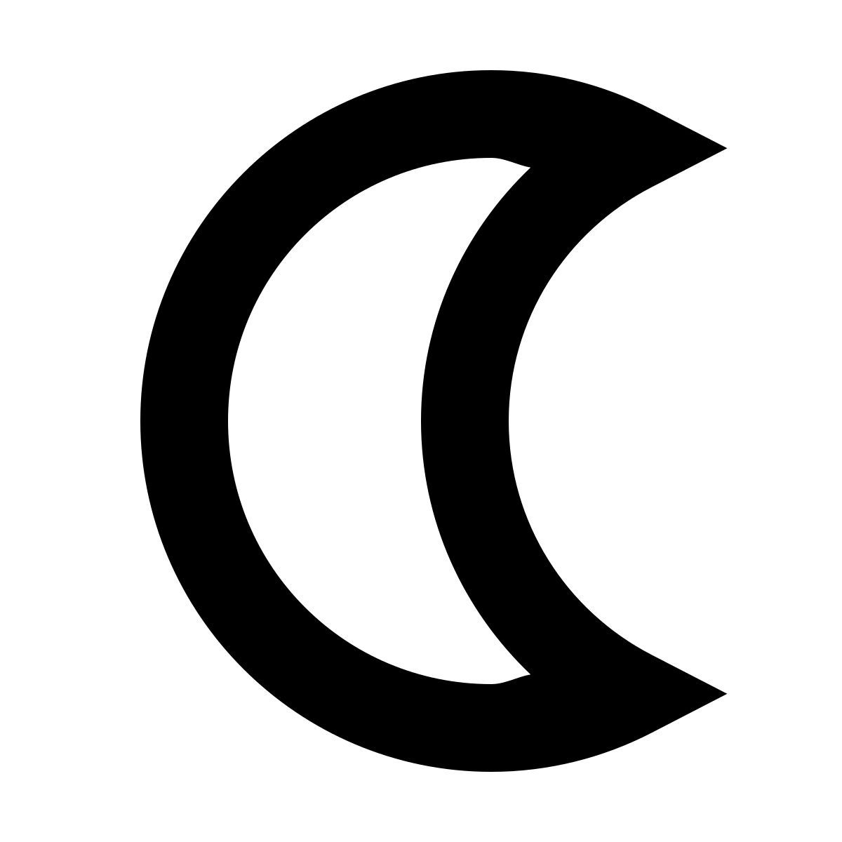 forma bold sharp style símbolo de la luna icon