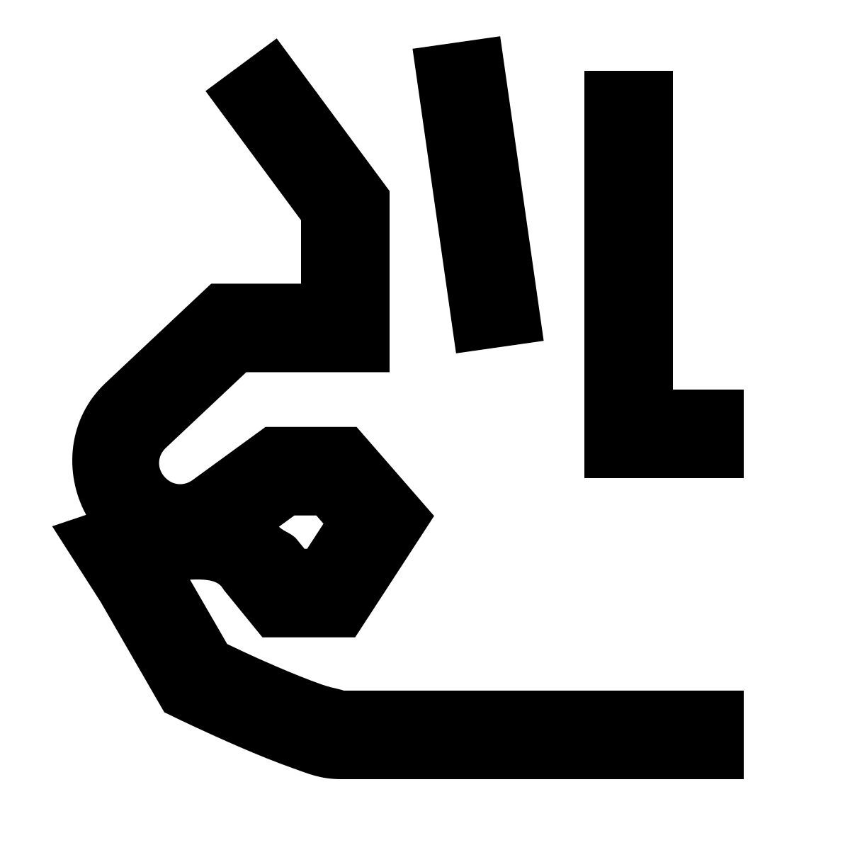 forma bold sharp style ok hand icon