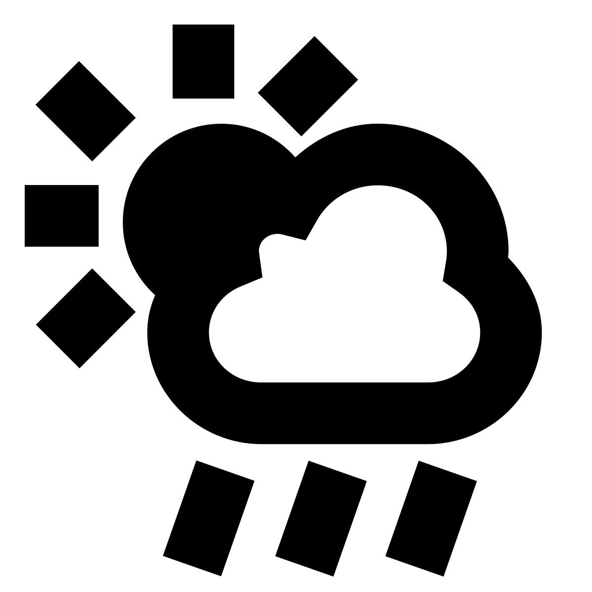 forma bold sharp style parcialmente nublado lluvia icon