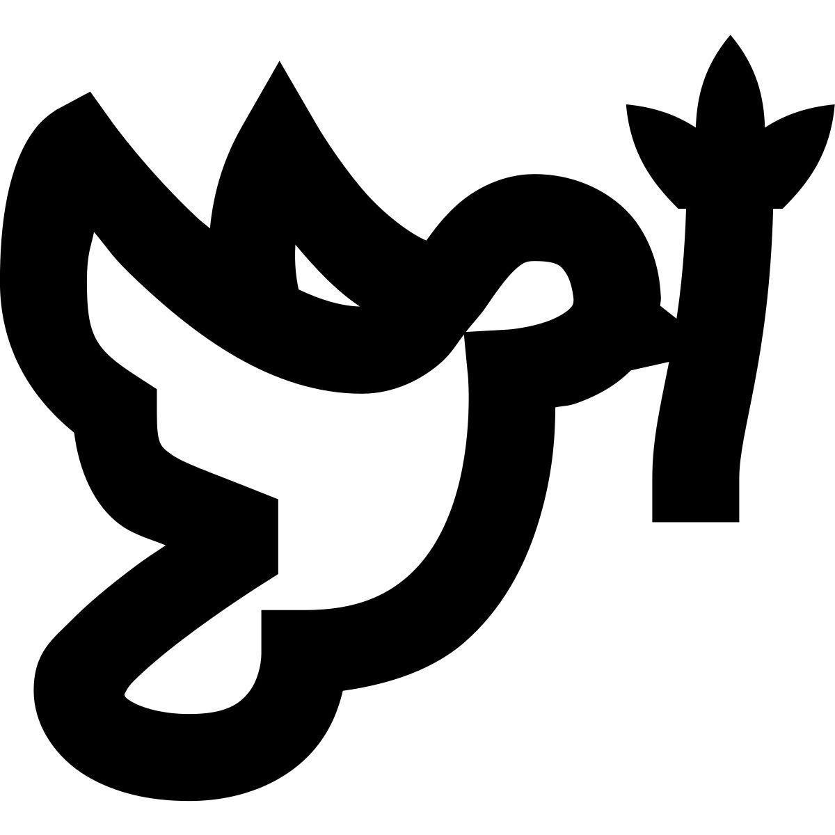 forma bold sharp style peace pigeon icon