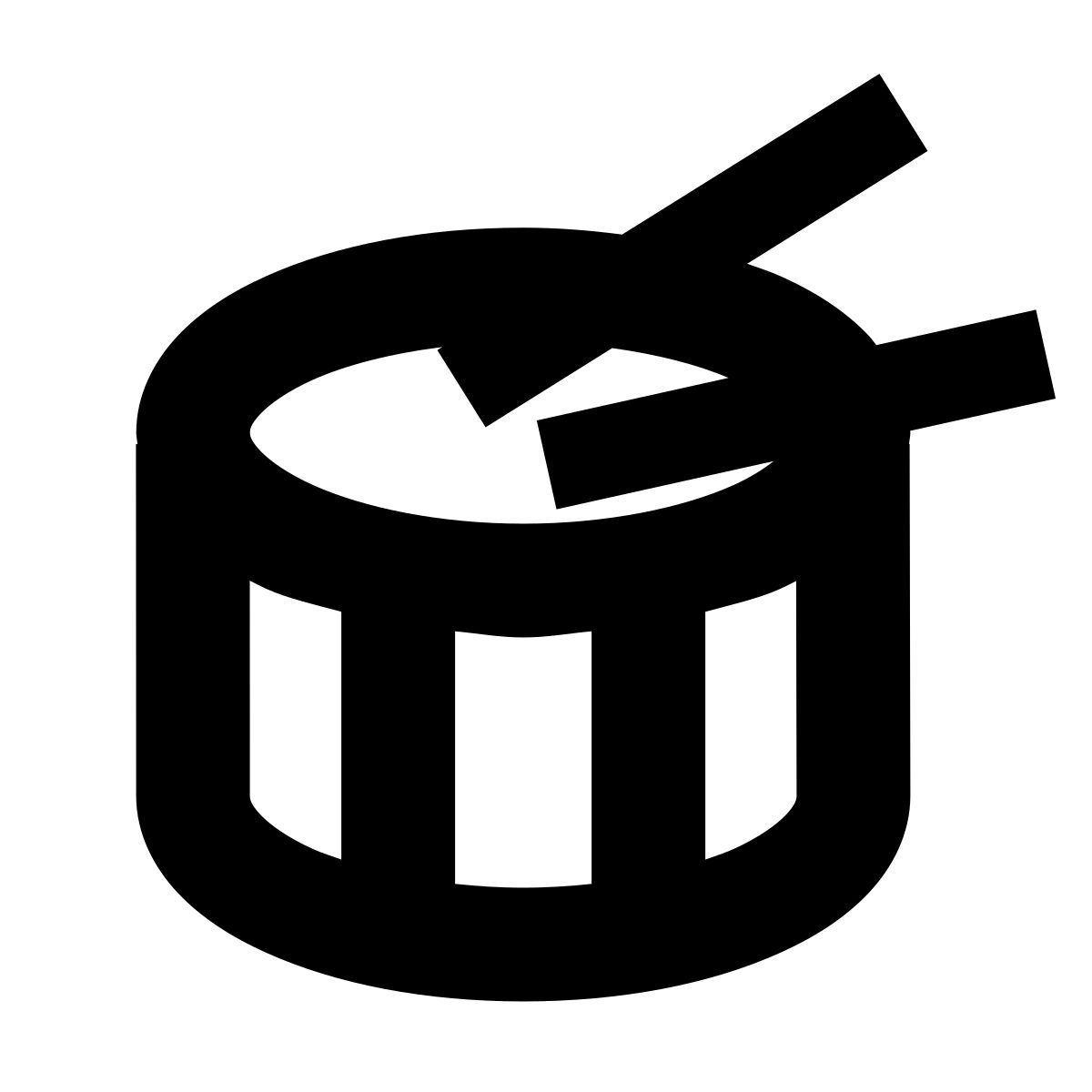 forma bold sharp style tambor militar pequeño icon