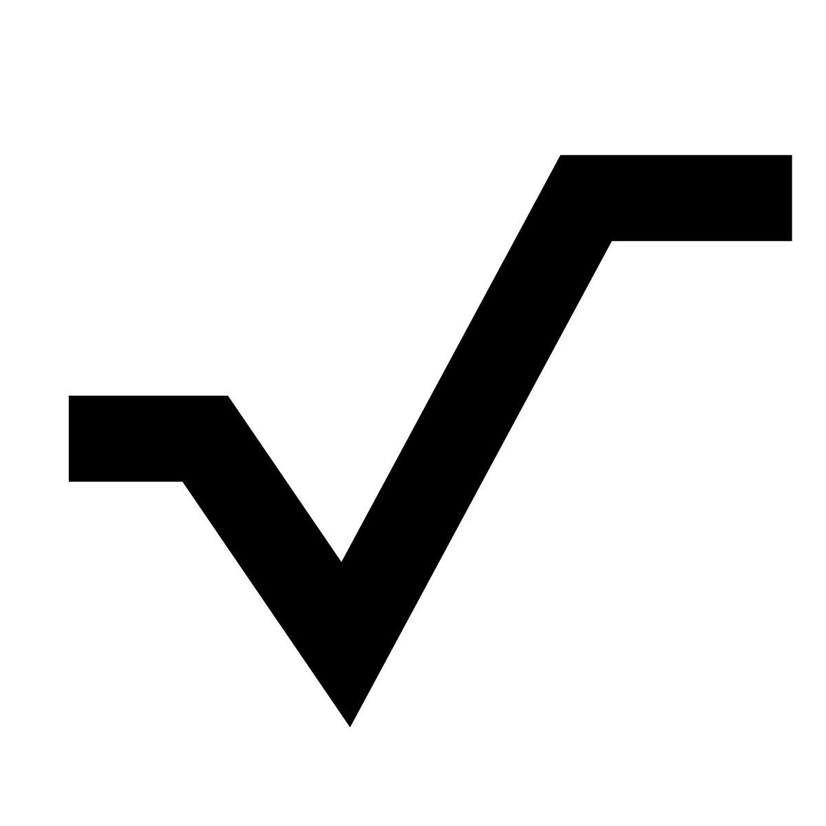 forma bold sharp style raíz cuadrada icon