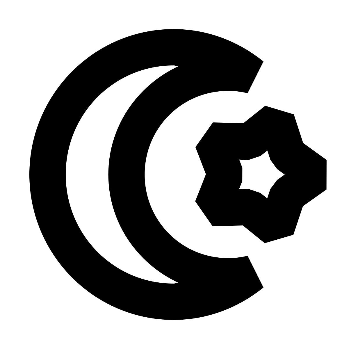 forma bold sharp style 스타 초승달 icon