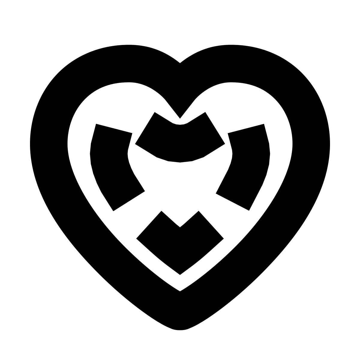 forma bold sharp style stitched heart icon