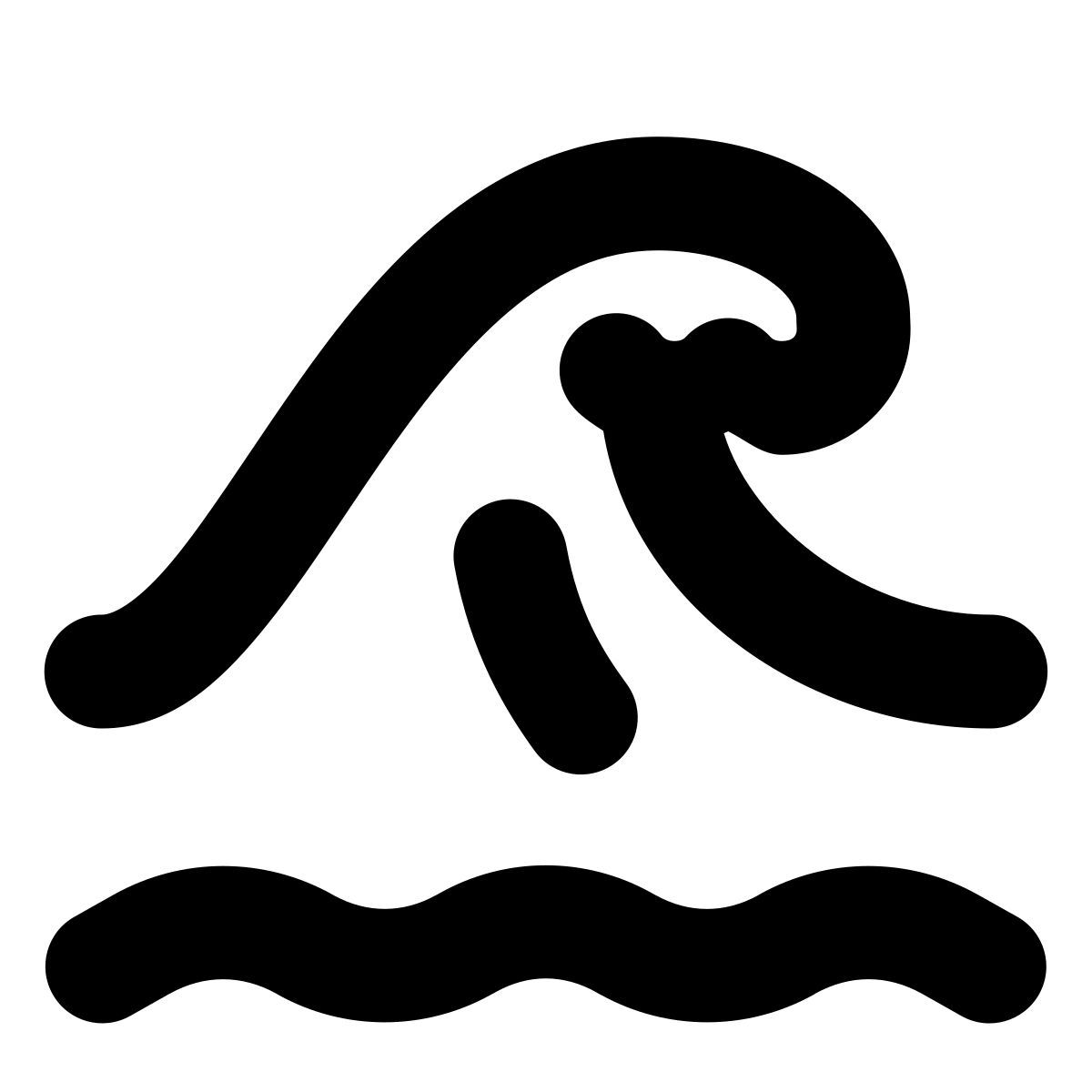 forma bold style onda dell'oceano icon
