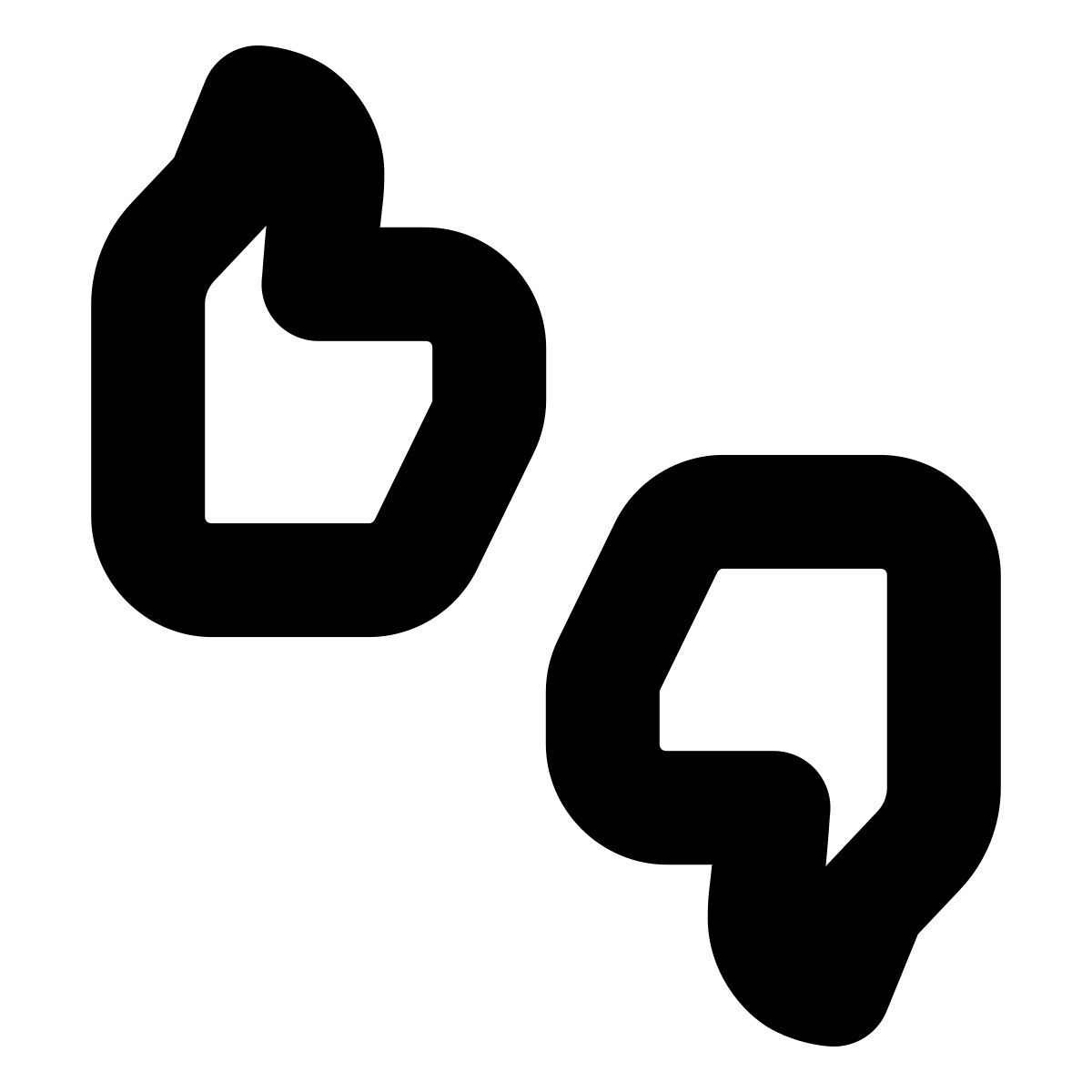 forma bold style daumen hoch/runter icon