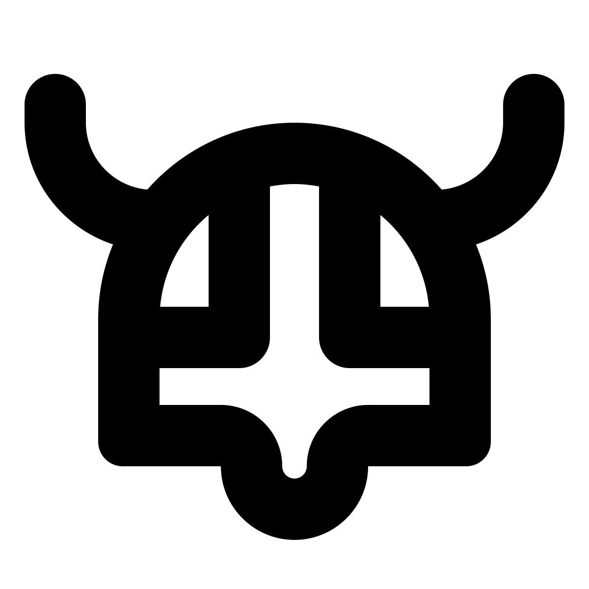 forma bold style casco de vikingo icon