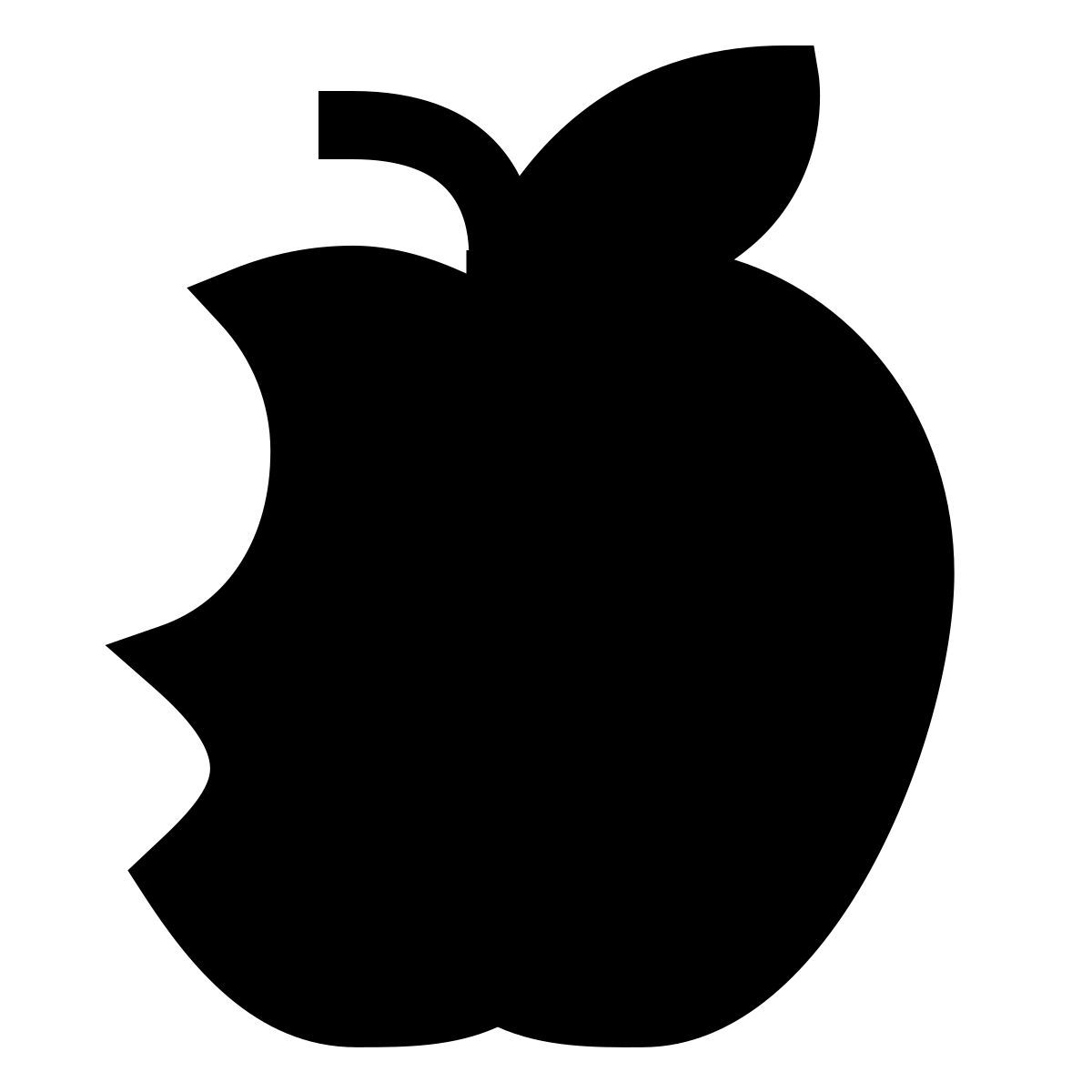 forma light filled sharp style bitten apple icon
