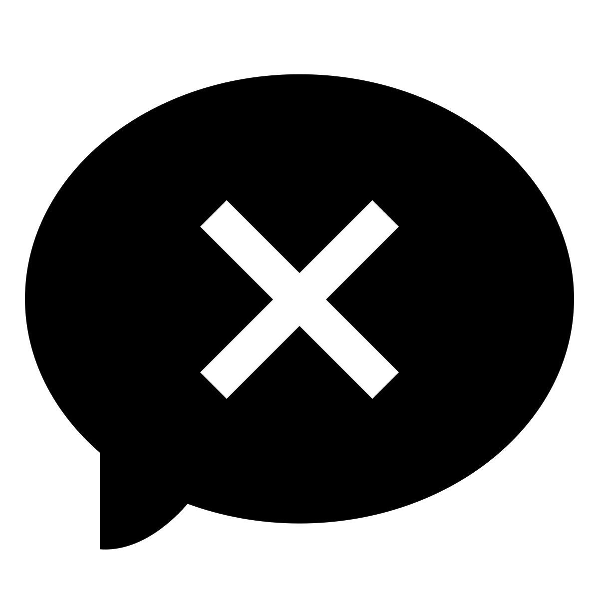 forma light filled sharp style delete message icon