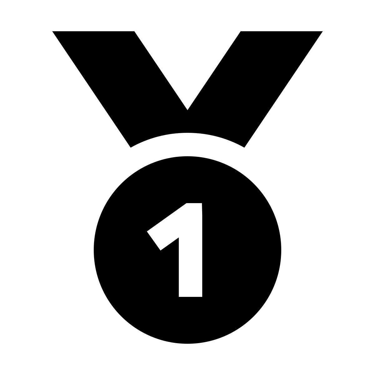 forma light filled sharp style medal first place icon