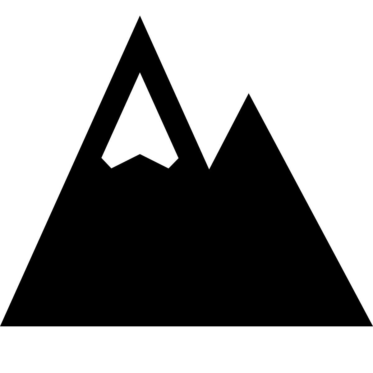 forma light filled sharp style montaña icon