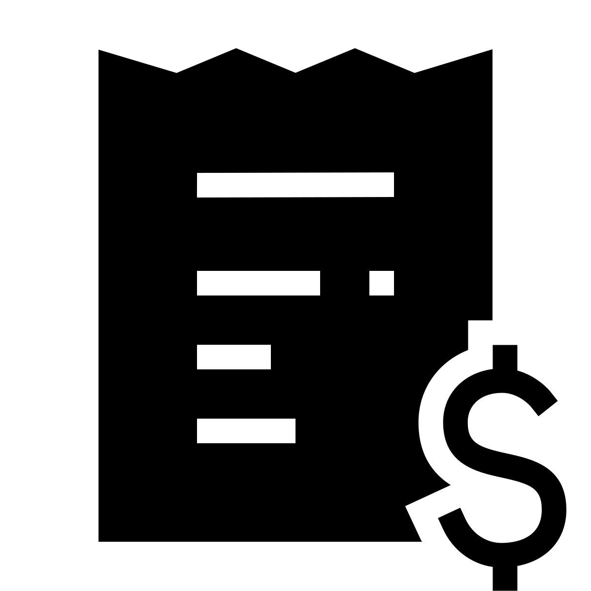 forma light filled sharp style 영수증 달러 icon