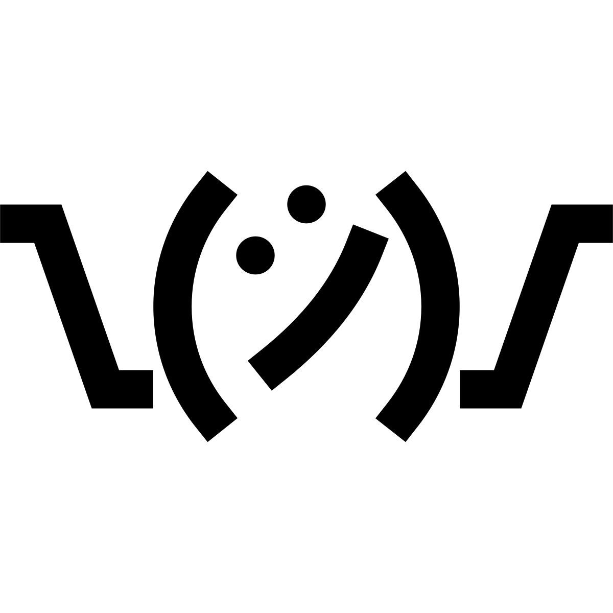 forma light filled sharp style emoticon de encogimiento de hombros icon