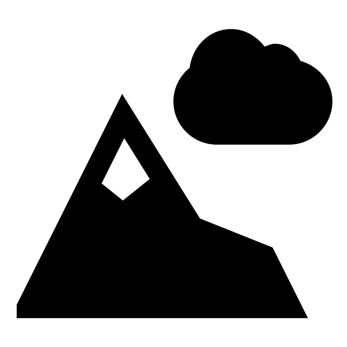 forma light filled sharp style montañas icon