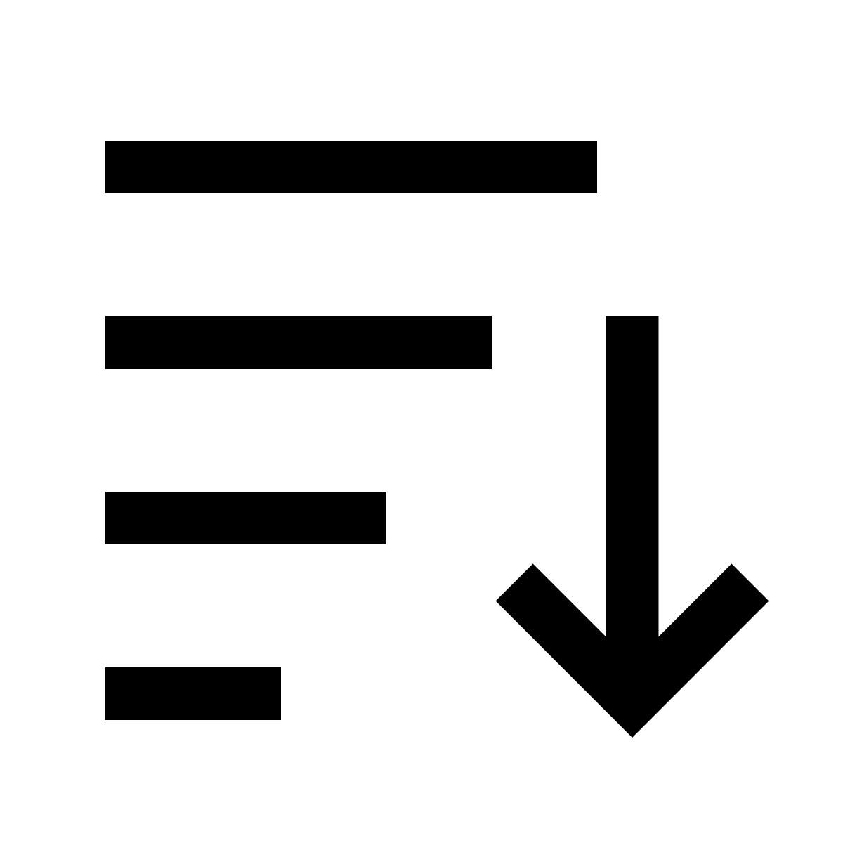 forma light sharp style descending sorting icon