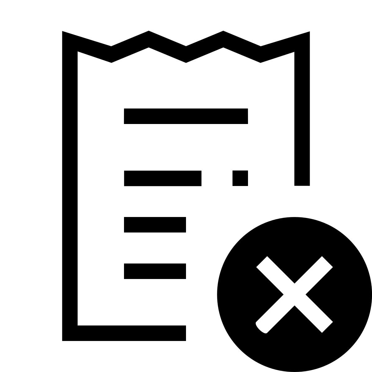 forma light sharp style receipt declined icon