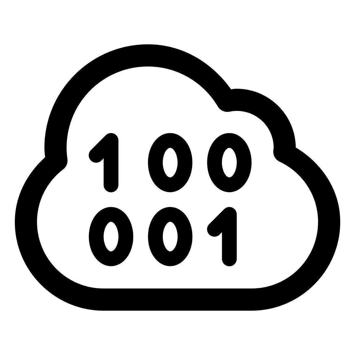 forma light style código binario de la nube icon