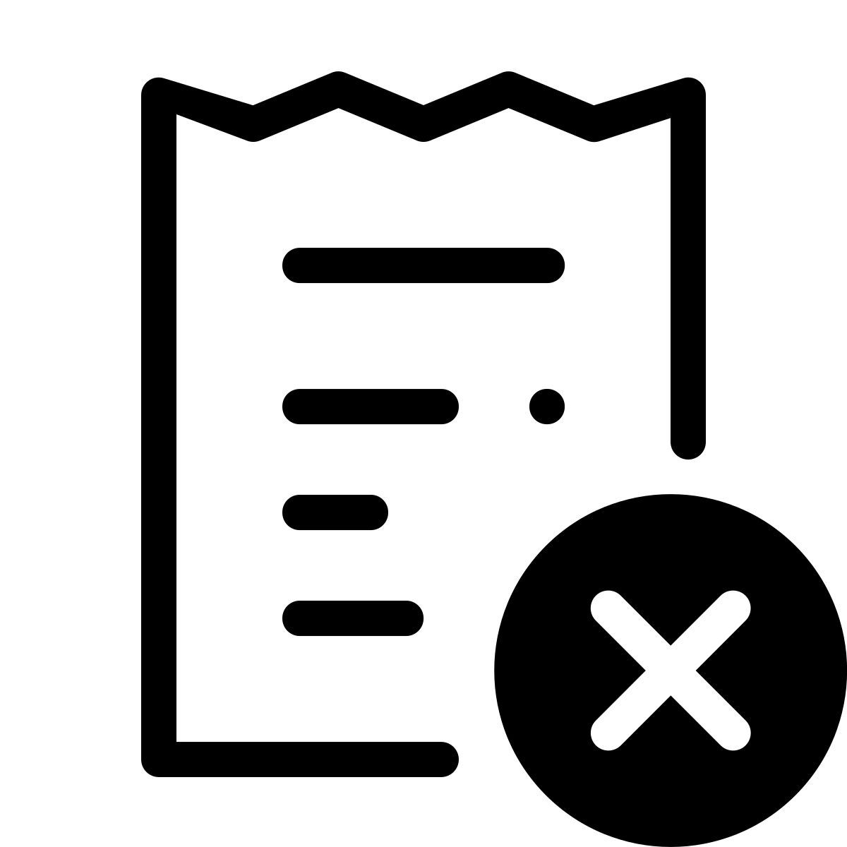 forma light style recibo rechazado icon