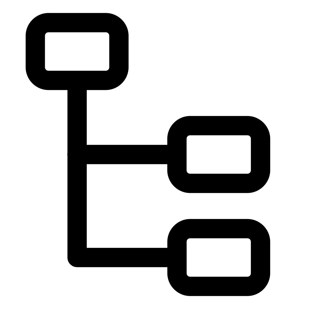 forma light style stacked organizational chart icon