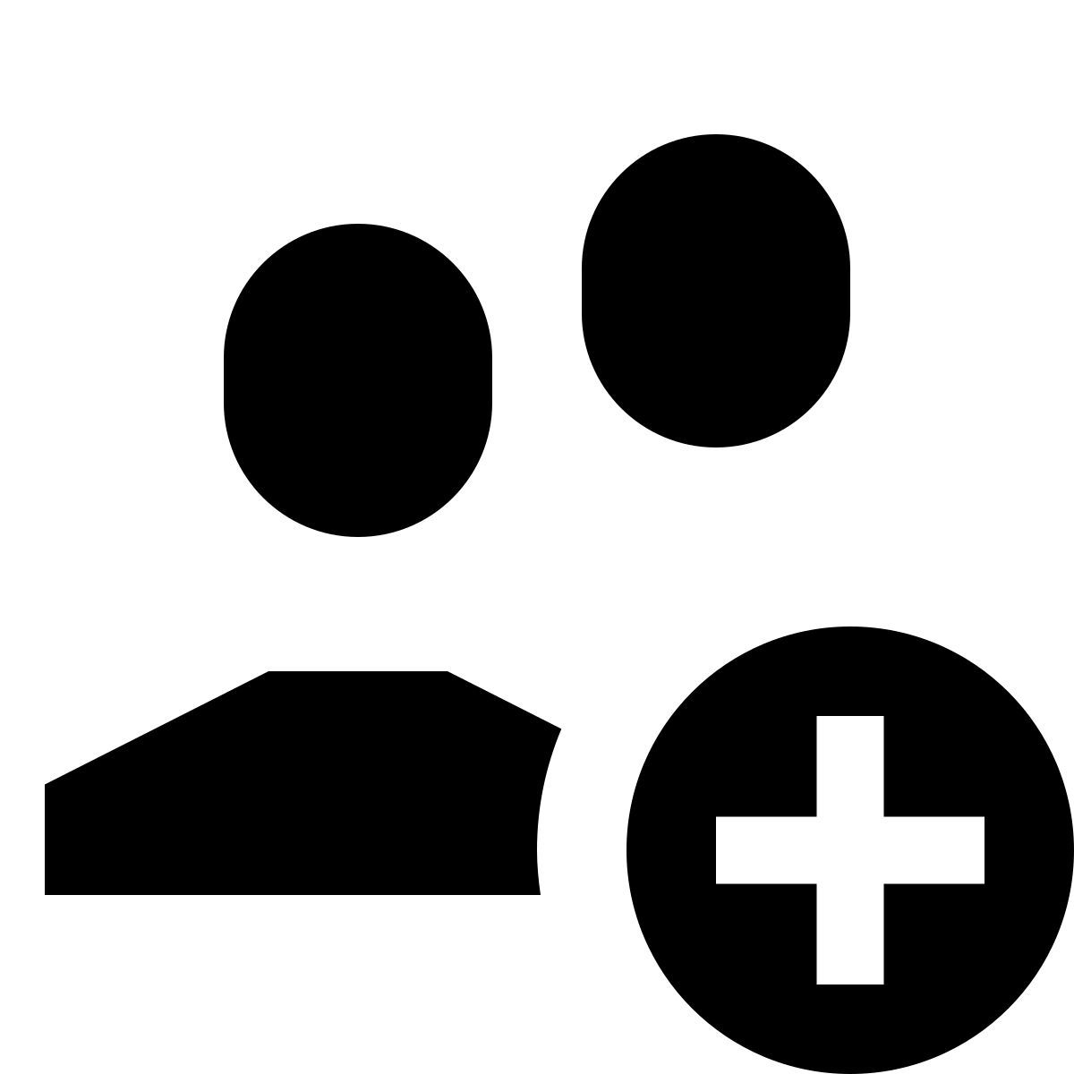 forma regular filled sharp style añadir grupo de usuarios hombre hombre icon