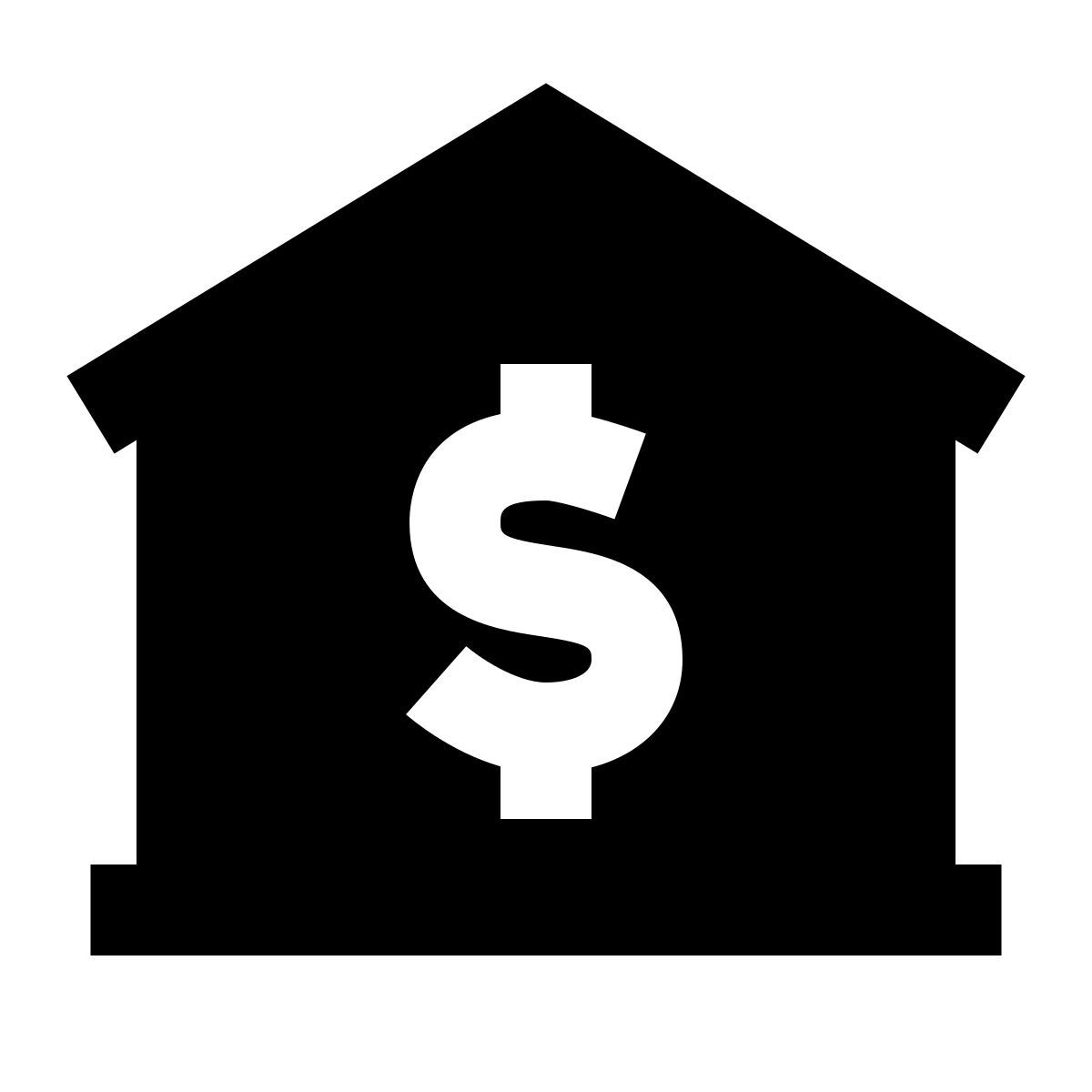 forma regular filled sharp style bank building icon