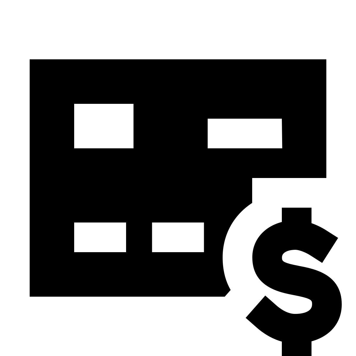 forma regular filled sharp style bank card dollar icon