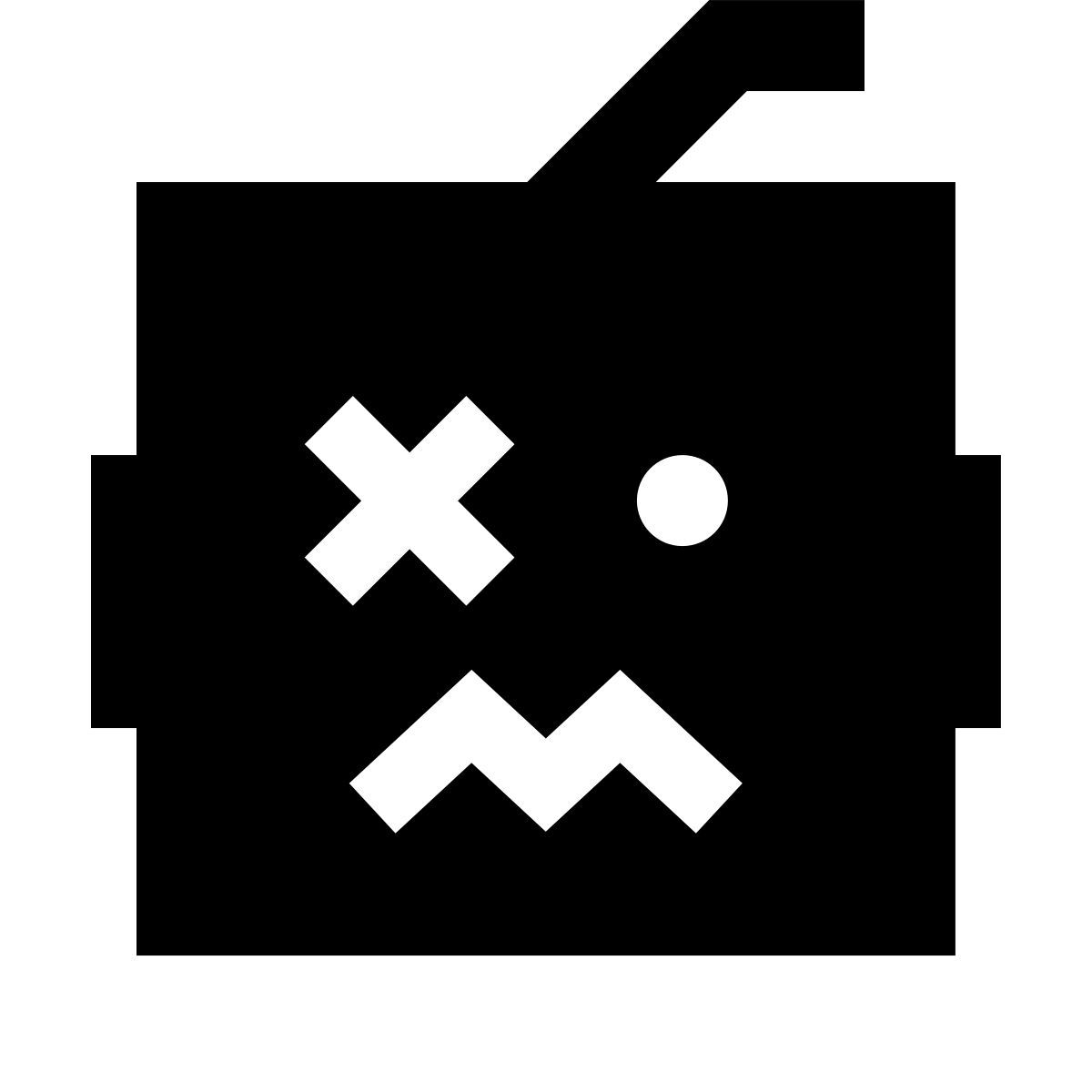 forma regular filled sharp style robô quebrado icon