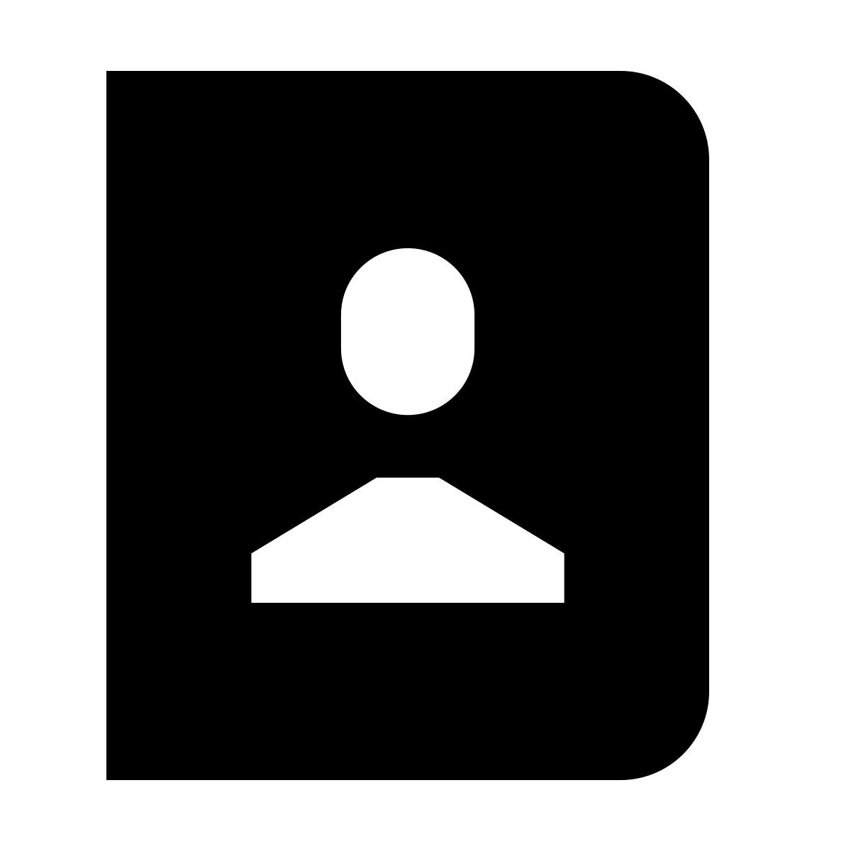 forma regular filled sharp style contactos icon