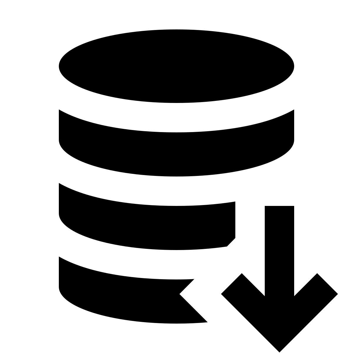 forma regular filled sharp style database export icon