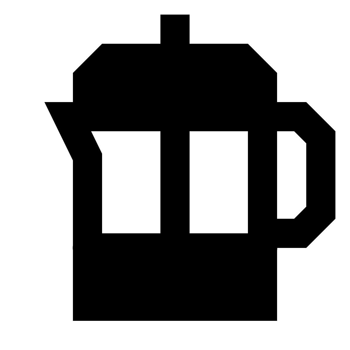 forma regular filled sharp style pressa francese icon