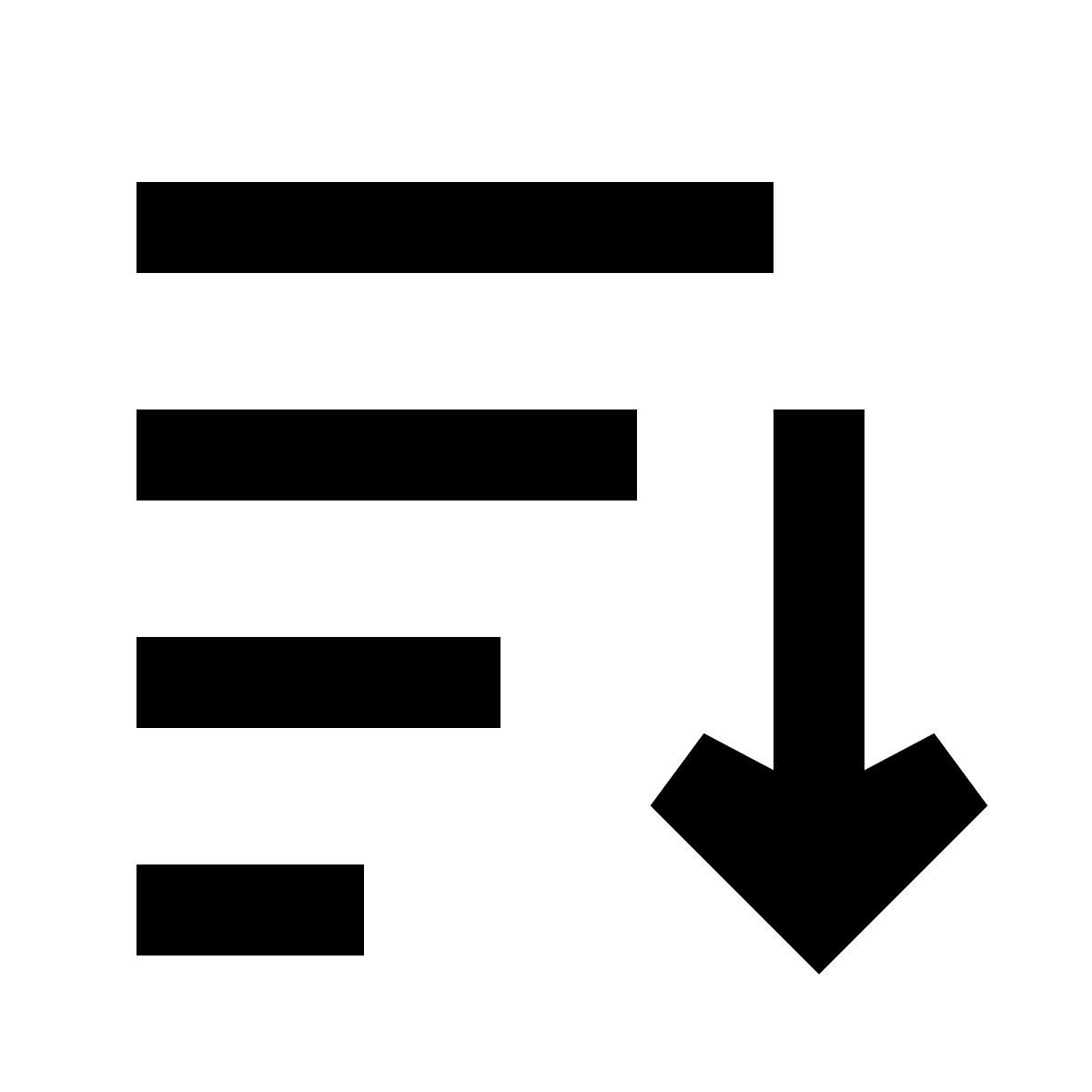 forma regular filled sharp style descending sorting icon