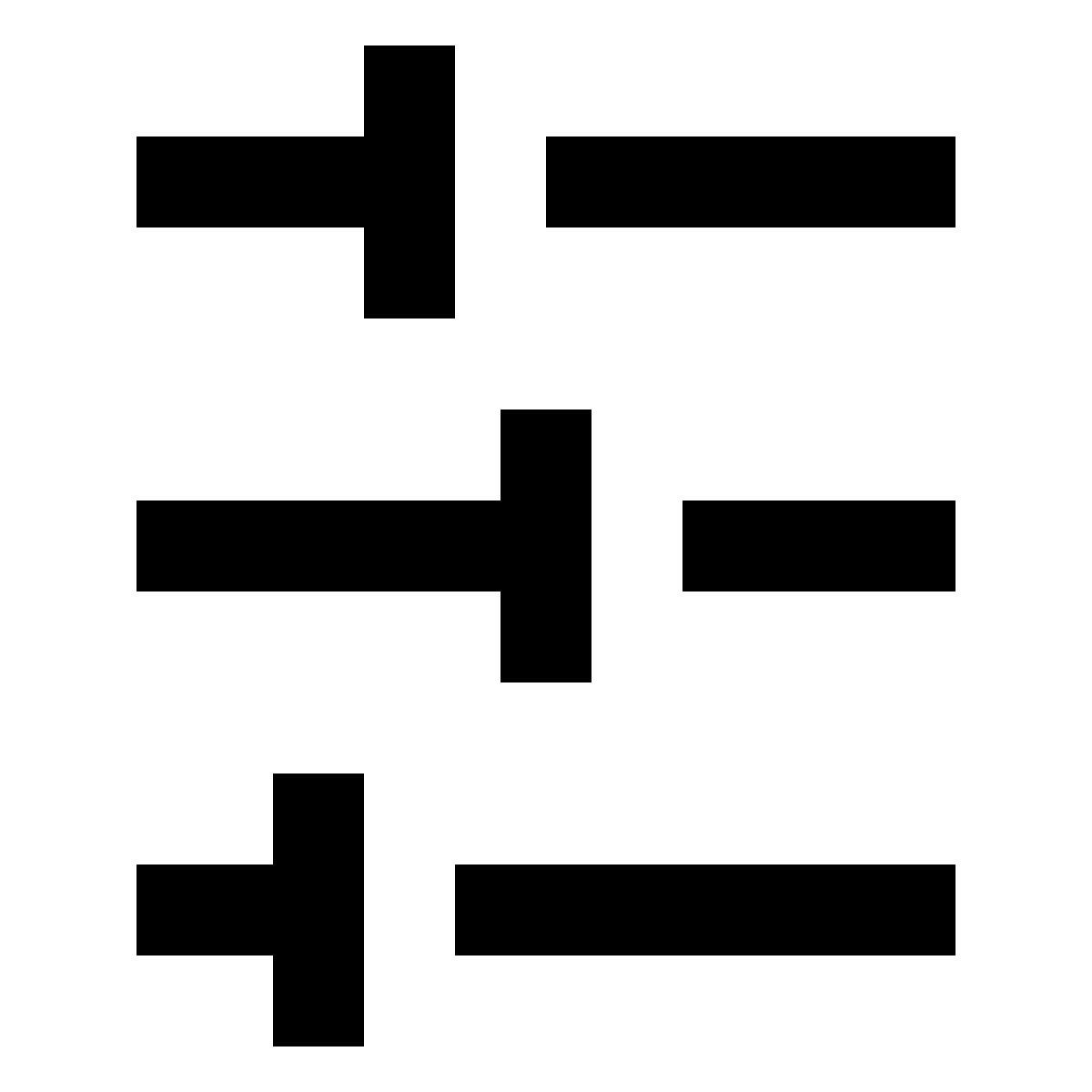 forma regular filled sharp style mezclador horizontal ajustes icon