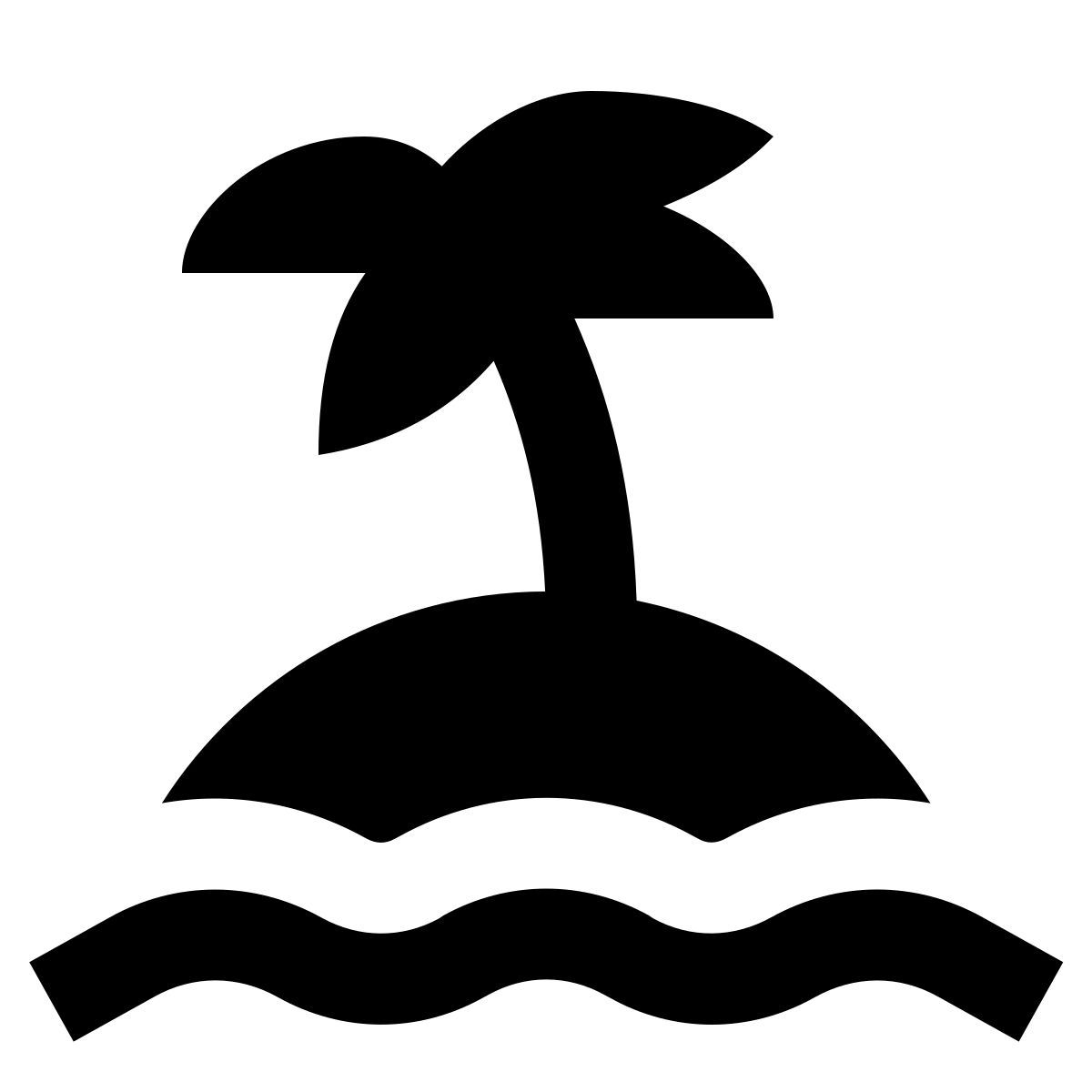 forma regular filled sharp style island on water icon
