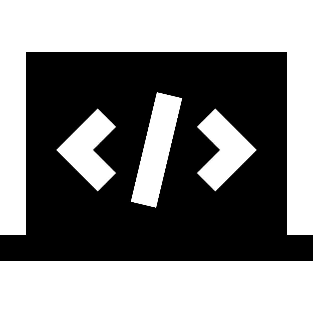 forma regular filled sharp style laptop coding icon