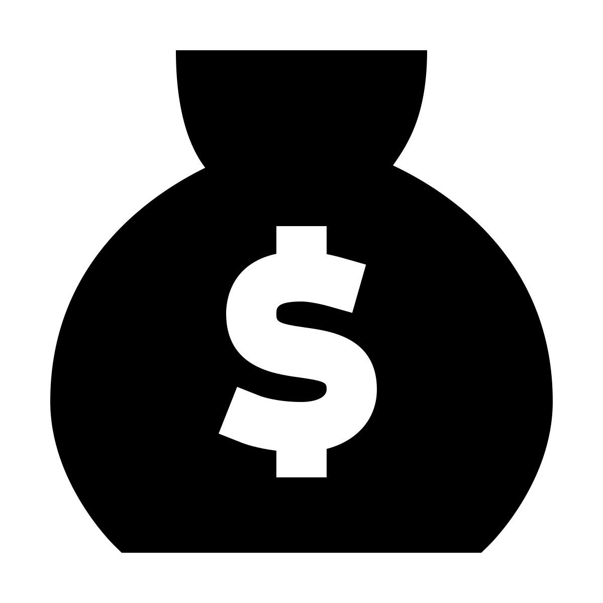 forma regular filled sharp style 돈 가방 icon