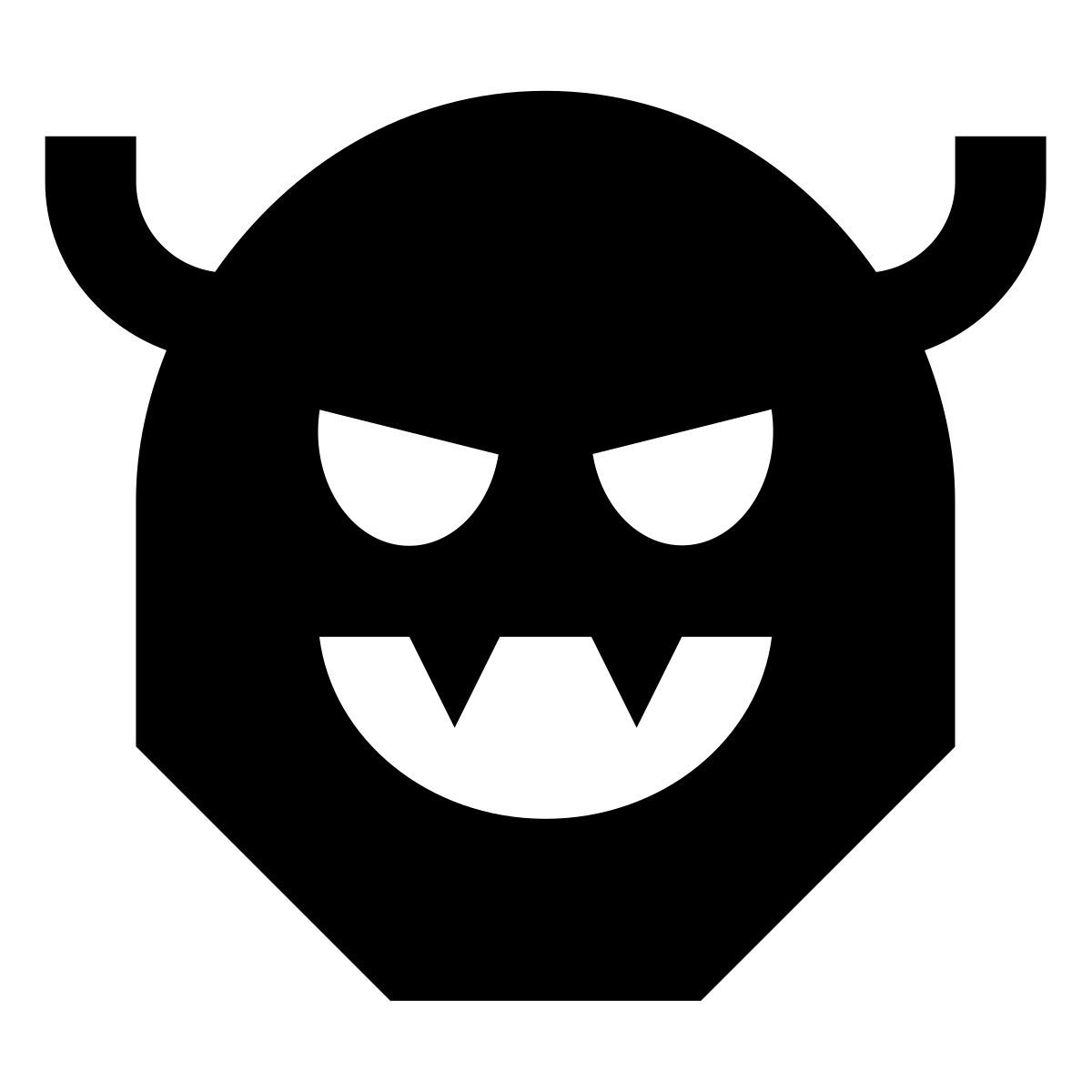 forma regular filled sharp style cara de monstruo icon