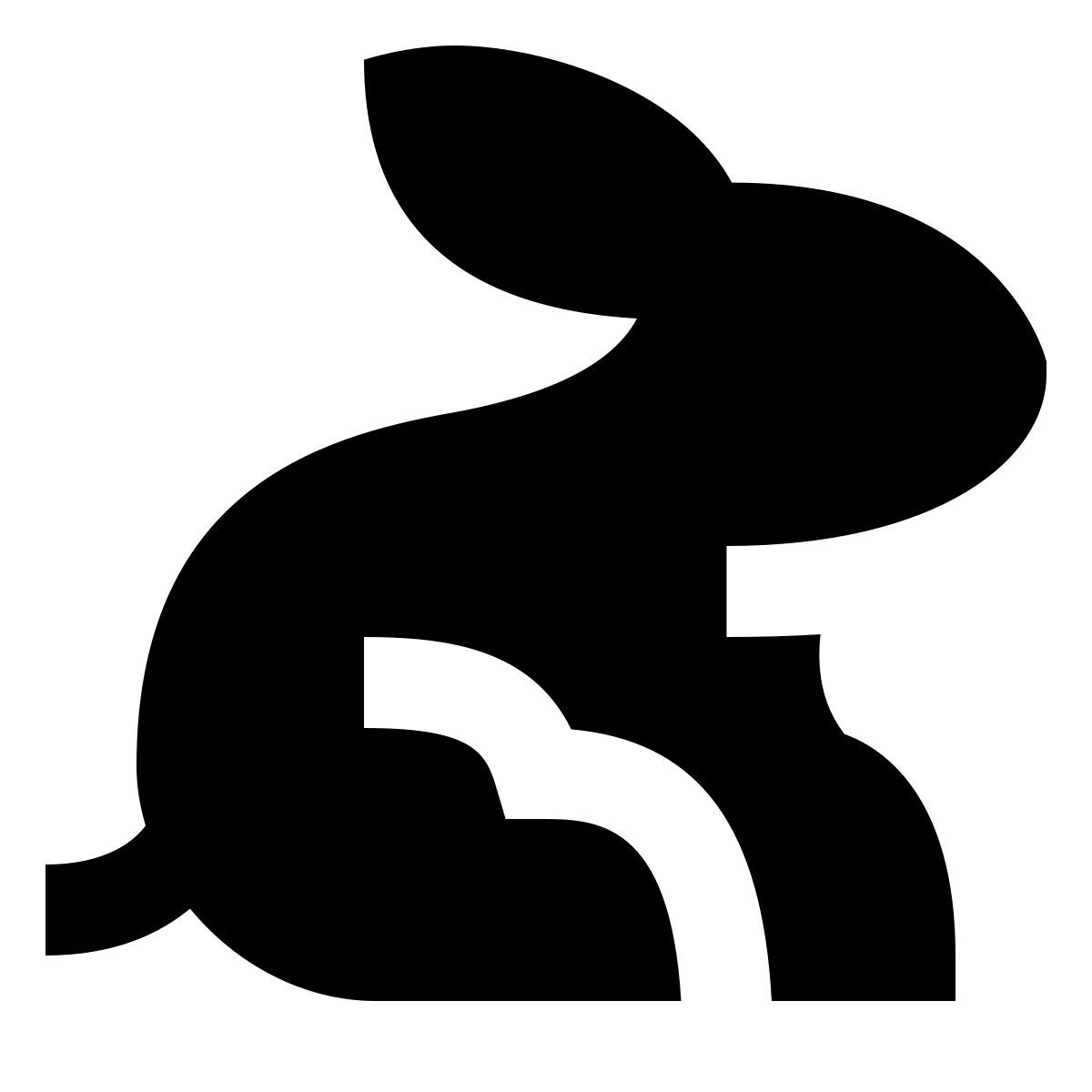 forma regular filled sharp style conejo icon