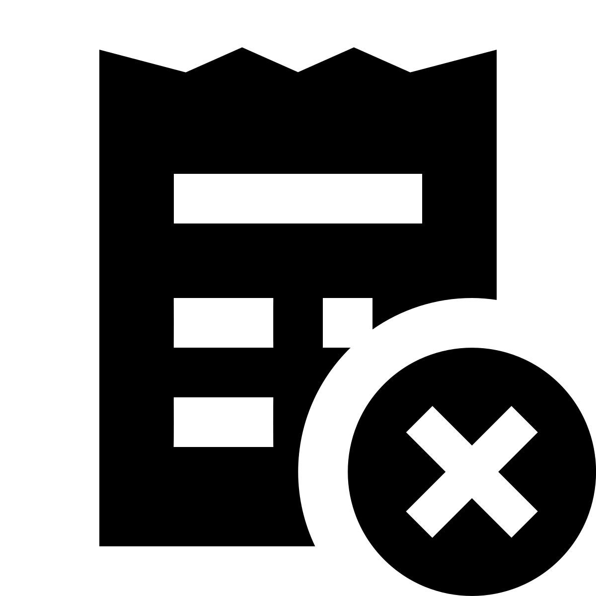 forma regular filled sharp style recibo rechazado icon