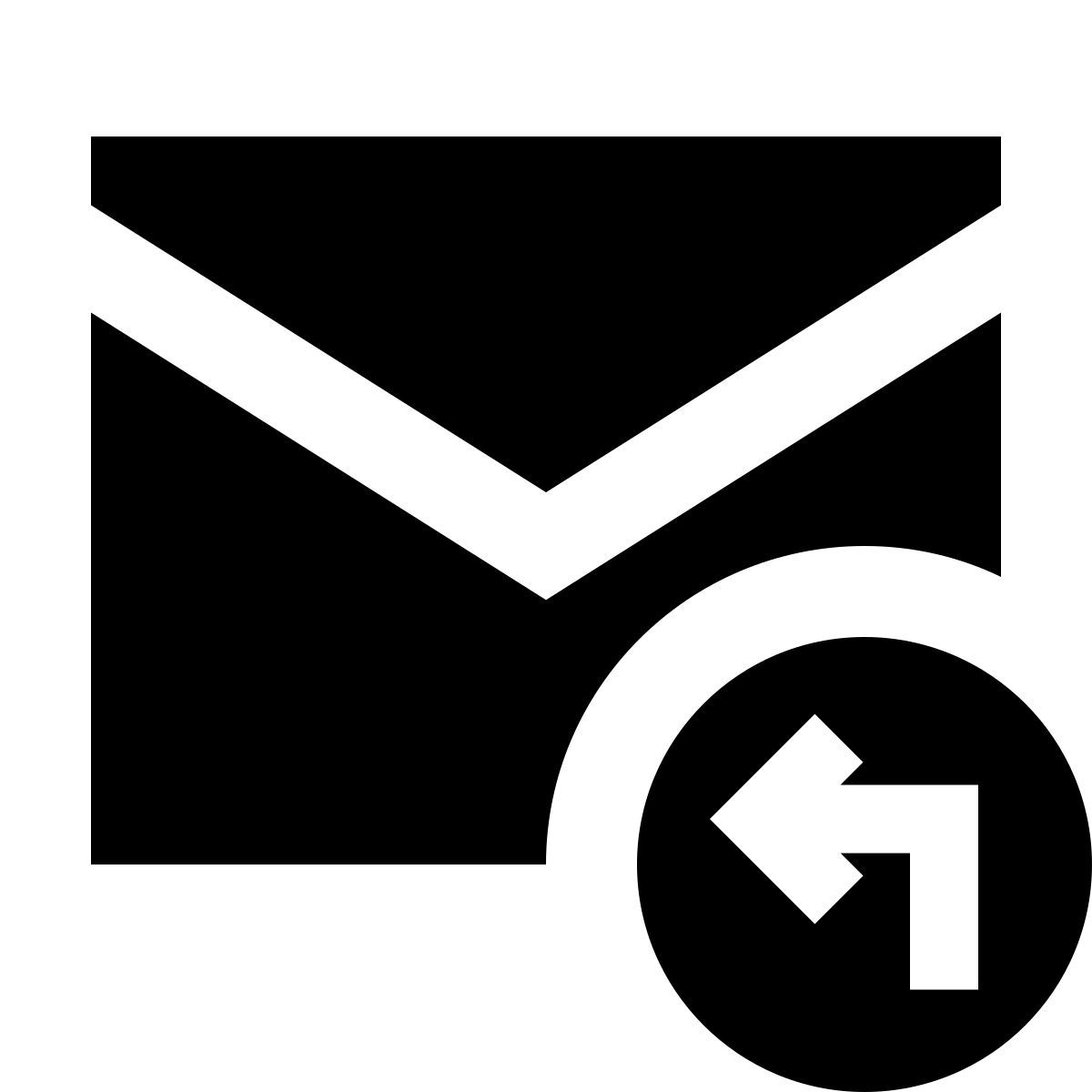 forma regular filled sharp style rispondere icon