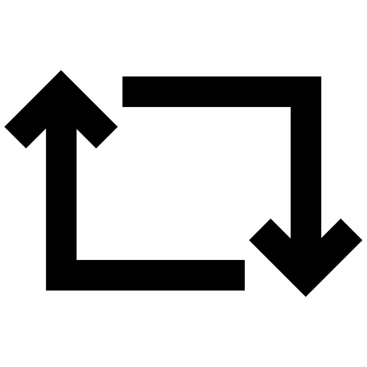 forma regular filled sharp style retweet icon