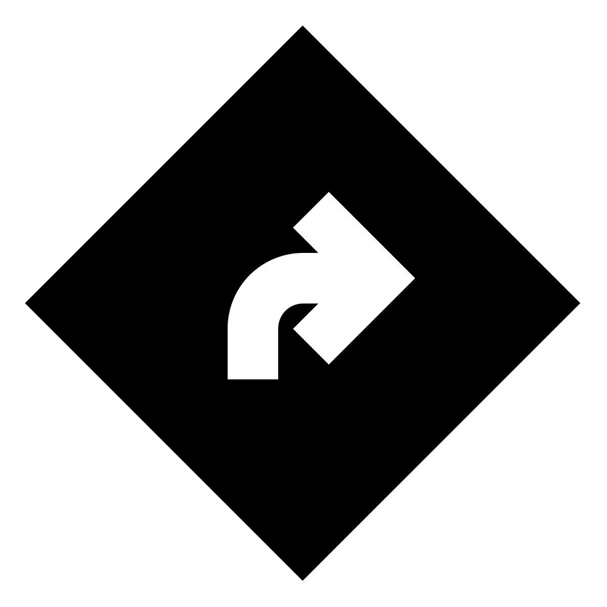 forma regular filled sharp style route icon