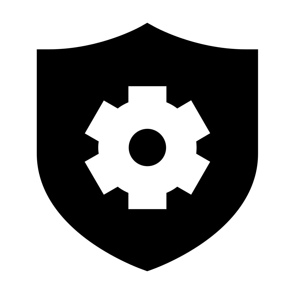 forma regular filled sharp style configuration de sécurité icon