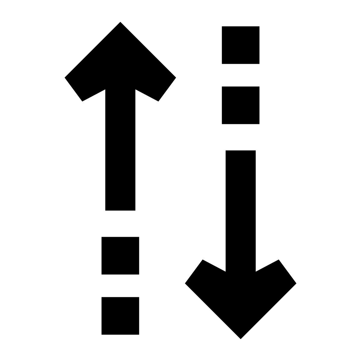 forma regular filled sharp style sorting arrows icon