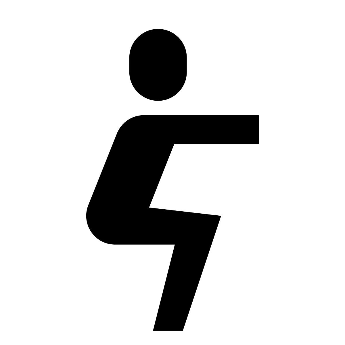 forma regular filled sharp style kniebeugen icon