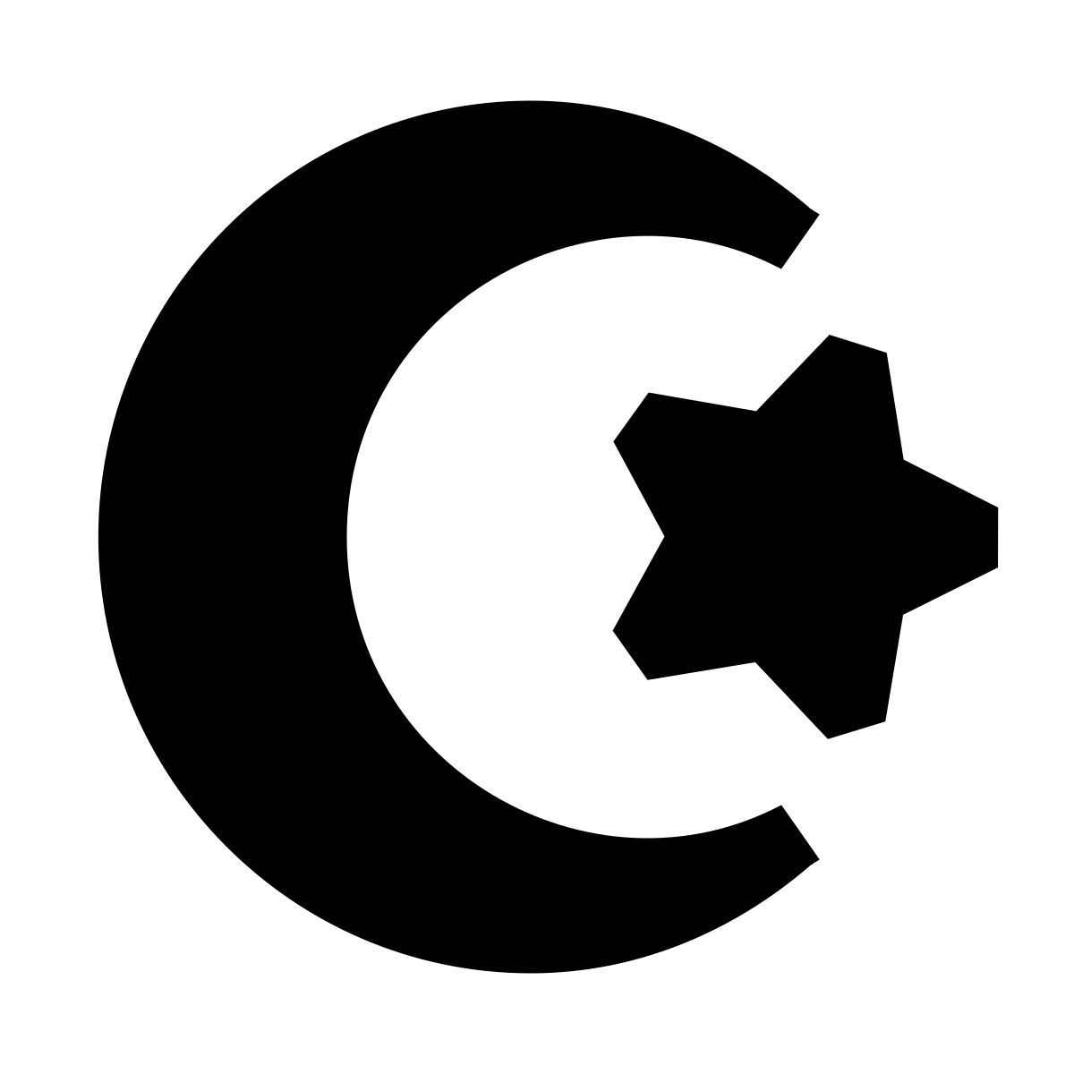 forma regular filled sharp style 스타 초승달 icon